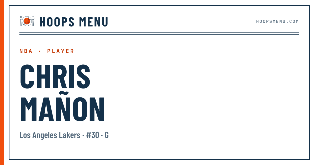 Chris Mañon 2026-27 — NBA Player Stats, Game Log & Injury Status ...