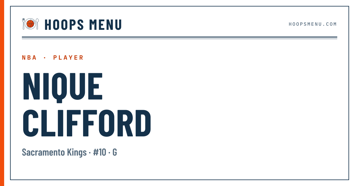 Nique Clifford 2026-27 — NBA Player Stats, Game Log & Injury Status ...