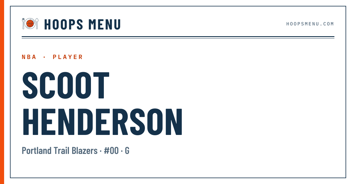 Scoot Henderson 2025-26 — NBA Player Stats, Game Log & Injury Status ...