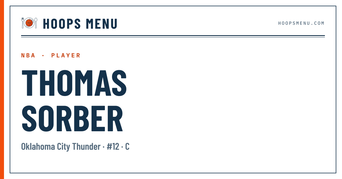 Thomas Sorber 2026-27 — NBA Player Stats, Game Log & Injury Status ...